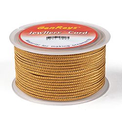 Braided Nylon Threads, Dyed, Gold, 2.5mm, about 10.93 yards(10m)/roll(NWIR-Z001-30)