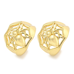 Brass Cuff Earrings, for Women, Spider, Real 18K Gold Plated, 15x12mm(EJEW-C104-085G)