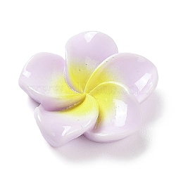 Opaque Resin Cabochons, Plumeria Flower, Plum, 20x20.5x6.5mm(RESI-G068-02E)