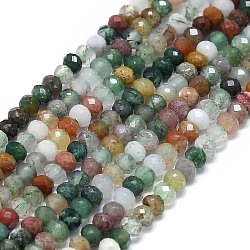 Natural Indian Agate Beads Strands, Faceted, Rondelle, 2~2.5x2mm, Hole: 0.5mm, about 223~226pcs/strand, 14.96~15.16 inch(38~38.5cm)(G-G106-A36-01)