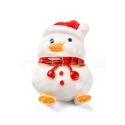 Christmas Duck Theme Opaque Resin Cabochons, Snowman, 28x19x9.5mm(RESI-Q010-03D)