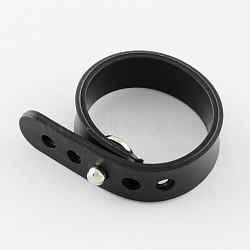 Adjustable Silicone Rings, Macaron Color, Cutie Gift for Children, Black, 83x7mm(RJEW-R113-10)