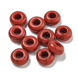 Dyed Synthetic Red Turquoise Beads, Rondelle, 10x4.5mm, Hole: 3.5mm(G-Q173-03A-05)