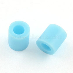 PE DIY Melty Beads Fuse Beads Refills, Tube, Light Sky Blue, 8.5~9x9~9.5mm(X-DIY-R013-10mm-A26)