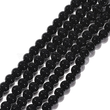 4mm Black Round Black Stone Beads
