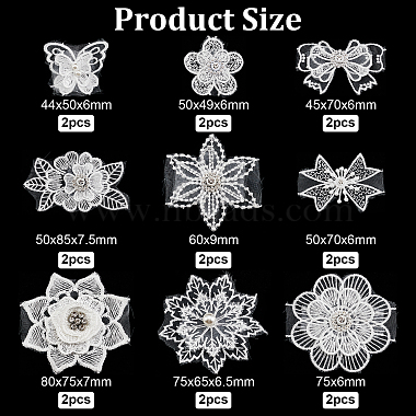ARRICRAFT 18Pcs 9 Style Lace Embroidery Costume Accessories(DIY-AR0002-36)-2