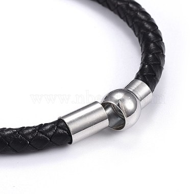 Men's Braided Leather Cord Bracelets(BJEW-JB04253-02)-3