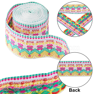 10M Ethnic Style Embroidery Polyester Flower Ribbons(OCOR-WH0077-74B)-6