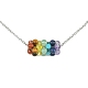 Плетеные ожерелья с подвесками из натуральных и синтетических драгоценных камней чакра(NJEW-TA00090)-1