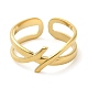 304 Stainless Steel Hollow Open Cuff Ring for Women(RJEW-I098-18G)-2