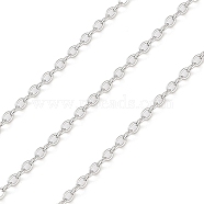 Rhodium Plated 925 Sterling Silver Cable Chains, Soldered, Platinum, 1.9x1.5x0.3mm(STER-E072-02P-03)