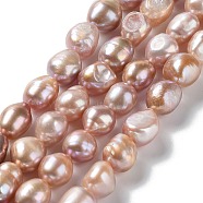 Natural Cultured Freshwater Pearl Beads Strands, Two Side Polished, Grade 4A, PeachPuff, 10~12x9~10x7~9mm, Hole: 0.6mm, about 32pcs/strand, 13.78''(35~35.5cm)(PEAR-Z002-29)