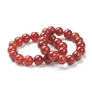Natural Red Agate Beaded Stretch Bracelets, Round, Beads: 12~12.5mm, Inner Diameter: 2-1/8 inch(5.4cm)(BJEW-A117-E-25)