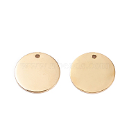 Ion Plating(IP) 304 Stainless Steel Pendants, Stamping Blank Tag, Flat Round Charm, Golden, 25x1.5mm, Hole: 2mm(STAS-E194-16G)