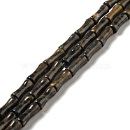 Natural Coffee Jasper Beads Strands, Column Bamboo Shape, 12x4~5mm, Hole: 1mm, about 34pcs/strand, 15.71~ 15.79 inch(39.9~40.1cm)(G-C245-01)