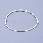 Eco-Friendly Korean Waxed Polyester Cord Bracelet Making, White, 10-5/8 inch~11 inch(27~28cm), 1mm(BJEW-JB04256-04)