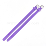 Silicone Watch Bands, with 201 Stainless Steel Clasps, Blue Violet, 8-7/8 inch(22.5~22.7cm), 10x3mm(SIL-S001-04)