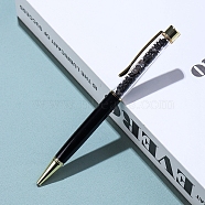 Natural Obsidian Chip on Top Ball-Point Pens, Aluminium Alloy Ball-Point Pen, 140mm(PW-WG35714-14)