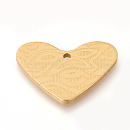 Eco-Friendly Aluminium Pendants, Laser Cut Pendants, Heart, Gold, 24.5x35x2~2.5mm, Hole: 2mm(ALUM-Q001-30A)