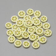 Handmade Polymer Clay Cabochons, Fruit, Creamy White, 9~10x2~3mm(X-CLAY-Q241-004K)