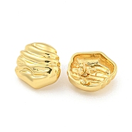 Rack Plating Brass Stud Earrings, Cadmium Free & Lead Free, Long-Lasting Plated, Nuggets with Streak, Real 18K Gold Plated, 18x19mm(EJEW-C102-20G)