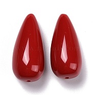 Retro Style Resin Beads, Teardrop, Red, 35x16.5x16mm, Hole: 1.5mm(RESI-C005-01B)