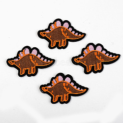 Computerized Embroidery Cloth Iron on/Sew on Patches, Appliques, Costume Accessories, Dinosaur, Saddle Brown, 47x74x2mm(DIY-S040-053)