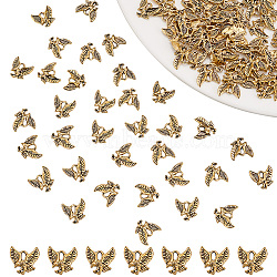 100Pcs Tibetan Style Alloy Pendants, Cadmium Free & Lead Free, Eagle/Hawk Charm, Antique Golden, 13x13x2mm, Hole: 2mm(TIBEP-AR0001-17AG)