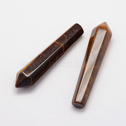 Natural Tiger Eye Pointed Decorations, Bullet, 50~53.5x11x10mm(X-G-D860-B35)