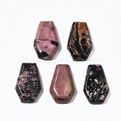 Natural Rhodonite Cabochons, Hexagon, 30x19x6~8mm(G-N336-001B)