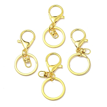 (Defective Closeout Sale: Scratched) Rack Plating Iron Alloy Lobster Claw Clasp Keychain, Golden, 66mm