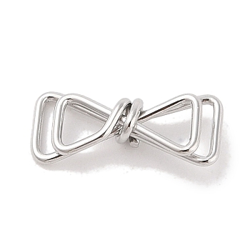 Non-Tarnish 304 Stainless Steel Connector Charms, Bowknot, Stainless Steel Color, 7.5x18x4.5mm, Hole: 4x4mm