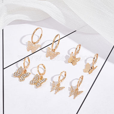 4 Pair 4 Style Brass & Alloy Dangle Leverback Earrings for Women(EJEW-AN0003-83)-7