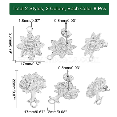 32Pcs 4 Styles 304 Stainless Steel Stud Earring Findings(STAS-DC0007-30)-6