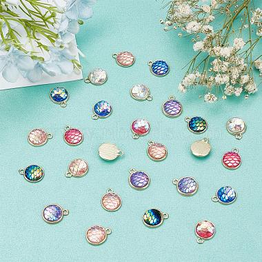 PANDAHALL ELITE 36Pcs 6 Colors Light Gold Alloy Resin Charms(PALLOY-PH0001-82LG)-3