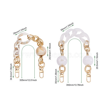 Givenny-eu 2pcs 2 style perles ovales et rondes poignée de sac acrylique(FIND-GN0001-16C)-3