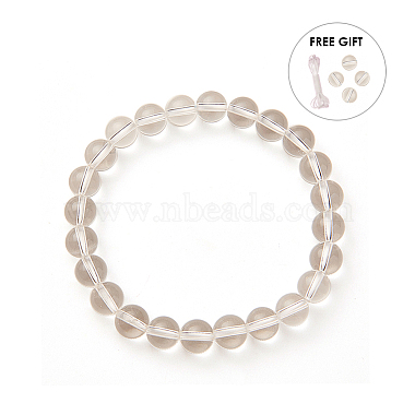 Natural Crystal Round Beads Stretch Bracelets(BJEW-PH0001-8mm-07)-2