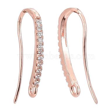 4 Pairs 4 Colors Brass Micro Pave Clear Cubic Zirconia Earring Hooks(ZIRC-ZZ0001-01)-3