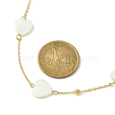 3 pcs 3 colliers de chaîne à maillons en perles de coquillage naturel de style sertis de chaînes de câbles en laiton doré(NJEW-TA00120)-3