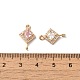 Brass Micro Pave Clear Cubic Zirconia Rhombus Links Connector Charms(KK-C062-004G)-3