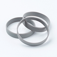 (Jewelry Parties Factory Sale)Silicone Wristbands Bracelets, Cord Bracelets, Gray, 2-1/2 inch(63mm), 12x2mm(X-BJEW-J176-10)