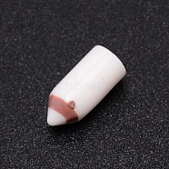 Opaque Resin Beads, No Hole, Pencil, White, 16x7mm(RESI-WH0020-06A)