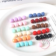 Opaque Acrylic Beads, Column, Mixed Color, 13x11.5x14.3mm, Hole: 2mm, about 330pcs/500g(OACR-L016-04)