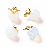 Opalite Pendants, with Golden Tone Alloy Clasp, Apple Charms, 19.5x14x14mm, Hole: 4.5x2.5mm(G-C023-06G)