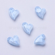 Acrylic Pendants, Imitation Pearl, Heart, Faceted, Light Blue, 11x9x4mm, Hole: 0.5mm(X-MACR-P120-11mm-P11)