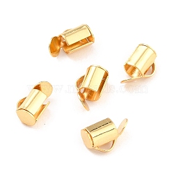 304 Stainless Steel Slide On End Clasp Tubes, Slider End Caps, Real 18K Gold Plated, 5.3x5.5x4mm, Hole: 2x1mm, Inner Diameter: 3mm(X-STAS-C044-09G)