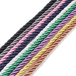 Nylon Twisted Cord, Milan Cord for Home Decoration, Upholstery, Curtain Tieback, Mixed Color, 8mm, about 2.19 Yards(2m)/pc(NWIR-XCP0001-11)