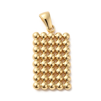 Golden Plated 304 Stainless Steel Pendants, Bubble Charms, Rectangle, 28x15x3mm, Hole: 5.5x3mm
