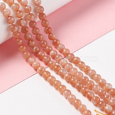Chapelets de perles de sunstone naturelle naturelles(X-G-A205-28A)-4