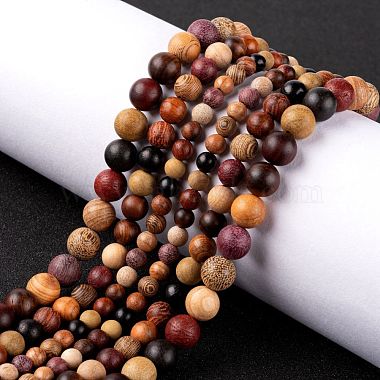 3 Style Natural Wood Beads Strands(WOOD-LS0001-34)-6